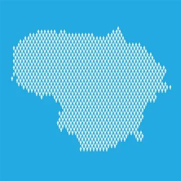 Lithuania population. Statistic map made from stick figure people Illustrazione stock