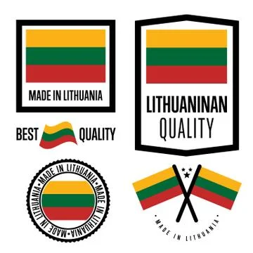 Lithuania quality label set for goods Stock Illustration