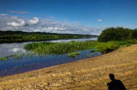 Lithuania - river bed of a small mountain river in spring time. Stock Photos