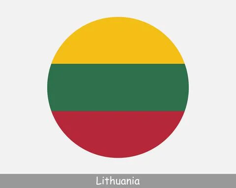 Lithuania Round Flag Stock Illustration