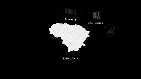 Lithuania technology map with animated charts Stock Footage 340980665