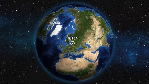 LITHUANIA UTENA ZOOM IN FROM SPACE Stock Footage 115670044