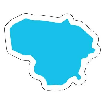 Lithuania vector country map sticker Illustrazione stock