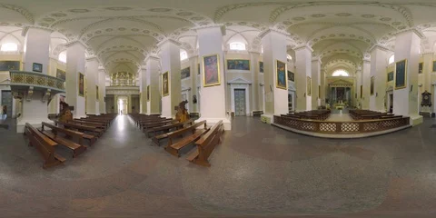 Lithuania Vilnius interior of Cathedral of St. Stanislaus VR 360 video. Видео 106186070
