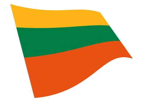 Lithuania waving flag 3d illustration Stock Illustration