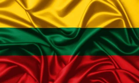 Lithuania waving flag close up silk texture satin background image Stock-Illustration