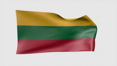 Lithuania Waving Flag Transparent Alpha Stock Footage 274433833
