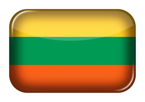 Lithuania web icon rectangle button with clipping path 3d illustration イラスト素材