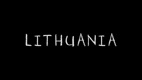 Lithuania word writing and erasing on black background Stock Footage 328304749