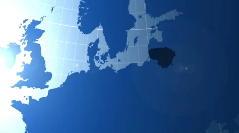 Lithuania. Zooming into Lithuania on the globe. Stock Footage 68818075