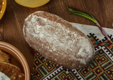 Lithuanian dark rye bread Fotos Stock