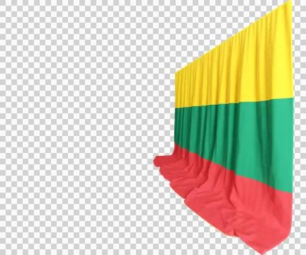 Lithuanian Flag Curtain in 3D Rendering Celebrating Lithuania's Rich Heritage Stock Illustration