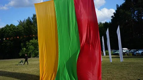Lithuanian flag flying Stock Photos