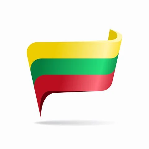 Lithuanian flag map pointer layout. Vector illustration. Stock Illustration