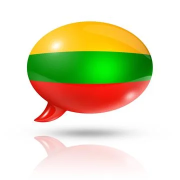 Lithuanian flag speech bubble three dimensional Lithuania flag in a speech... Foto stock