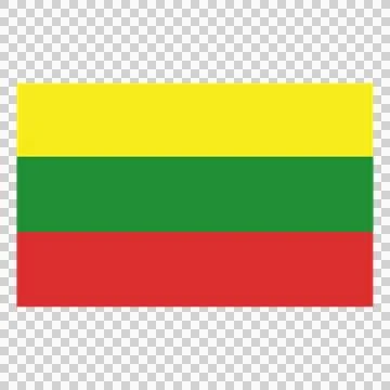 Lithuanian flag on transparent background. Illustrazione stock