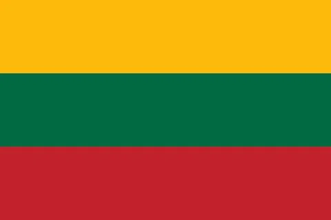 Lithuanian flag vector icon. Flag of Lithuania. Stock Illustration