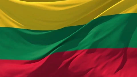 Lithuanian flag waving in the wind Stock-Footage 336111670