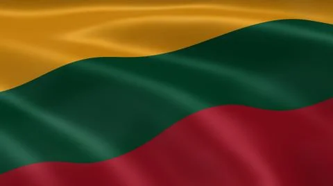 Lithuanian flag in the wind Stock Photos