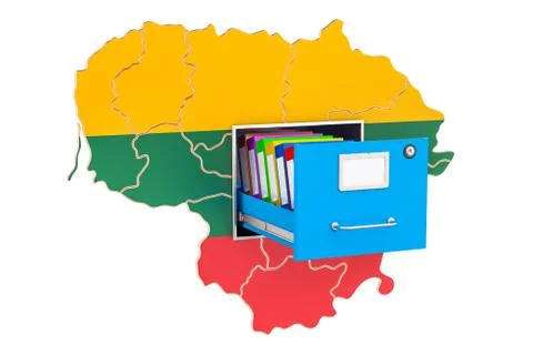 Lithuanian national database concept, 3D rendering Stock Illustration