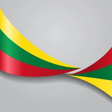 Lithuanian wavy flag. Vector illustration Stock Illustration