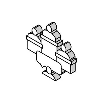 Litigation law procedure isometric icon vector illustration Illustrazione stock