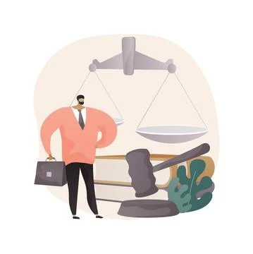 Litigation support abstract concept vector illustration. Illustrazione stock