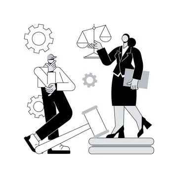 Litigation support abstract concept vector illustration. Stock Illustration