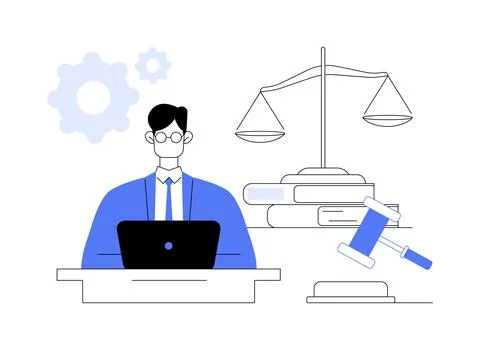 Litigation support abstract concept vector illustration. Stock Illustration