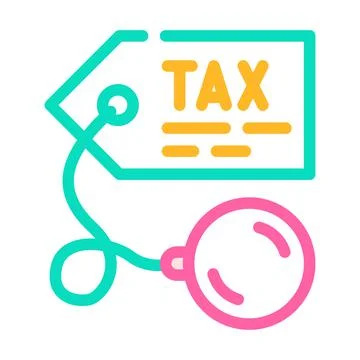 Litigation tax color icon vector illustration Stock Illustration