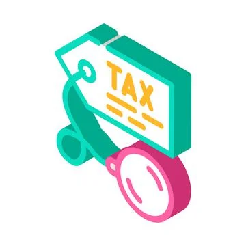 Litigation tax isometric icon vector illustration 스톡 일러스트
