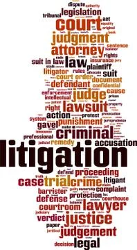 Litigation word cloud Stock Illustration