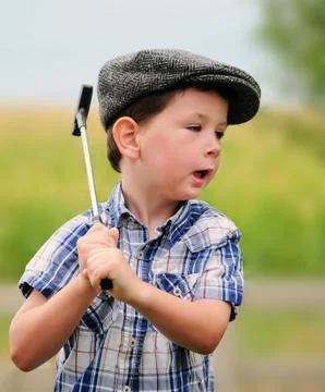 Litte Boy Golfer Stock Photos
