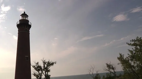 Litte Sable Point Lighthouse Vídeos de archivo 39498719