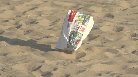 Litter on a beach Stock Footage 44105837
