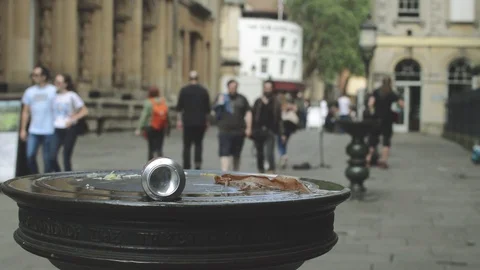 Litter in the City Stock Footage 90391571