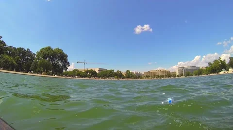 Litter Floating on Water Stock Footage 58762519