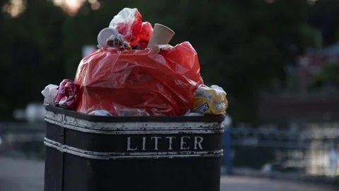 Litter in the overflown bin Stock Footage 77283561