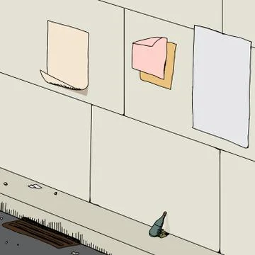 Litter on street Stock Illustration