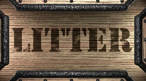 Litter on wooden stamp Stock Footage