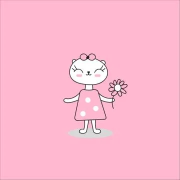 Little adorable kitty Illustrazione stock