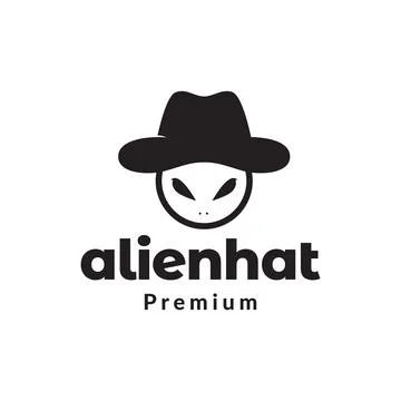 Little alien with hat logo design vector graphic symbol icon sign illustrat.. Stock Illustration