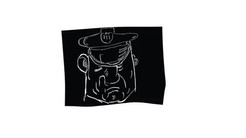 Little animation of policeman face making moves. Stock Footage 169318261