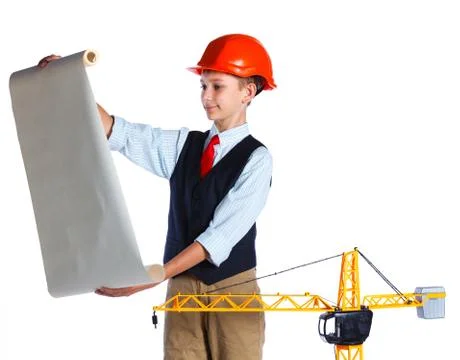 Little architect boy. Stock Photos