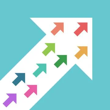 Little arrows inside big Stock Illustration