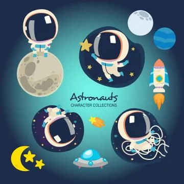 Little Astronauts Stock Illustration