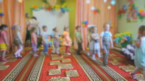 Little babies dancing at the nursery Stock Footage