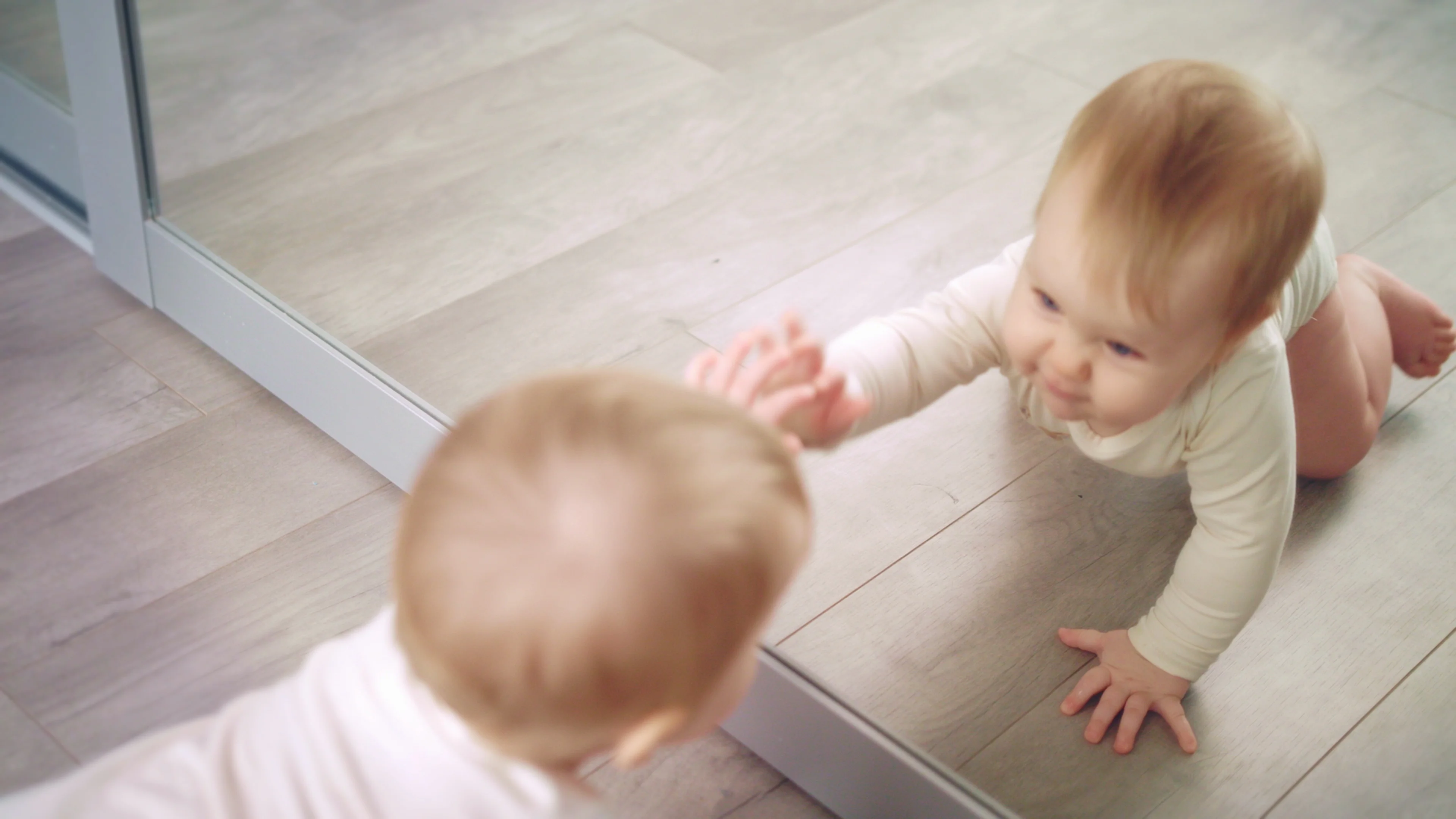 Little Girl Child Fashionista Looking In The Mirror At Home In A Red Skirt,  Shoes Of Mother Stock Photo, Picture and Royalty Free Image. Image 51917441., image size:3840x2160