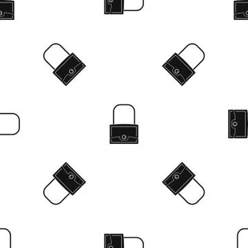 Little bag pattern seamless black Illustrazione stock
