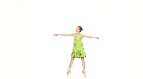 Little ballet dancer isolated on white background Video stock 54594792